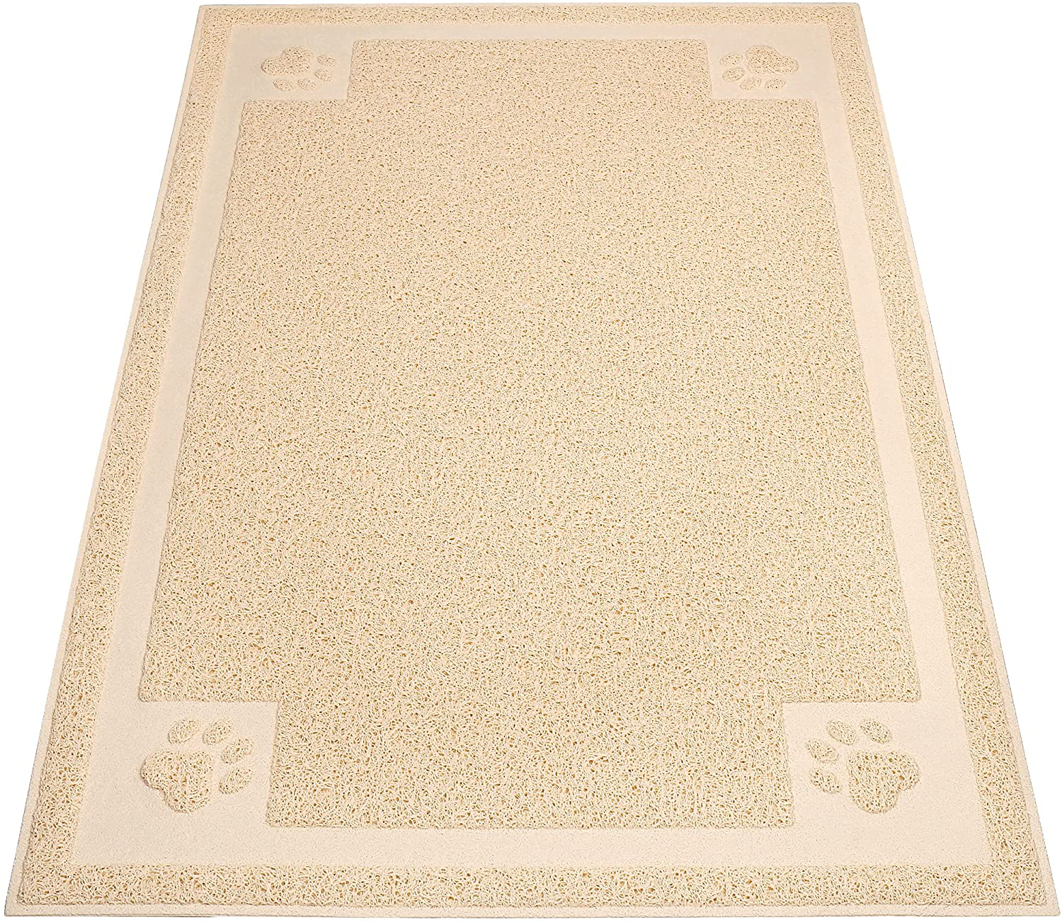 UPSKY Large Cat Litter Mat Trapper 35.5"×23.5" Traps Litter from Box and Paws Scatter Control for Litter Box Soft on Sensitive Kitty Paws Easy to Clean Durable Animals & Pet Supplies > Pet Supplies > Cat Supplies > Cat Litter Box Mats UPSKY beige  