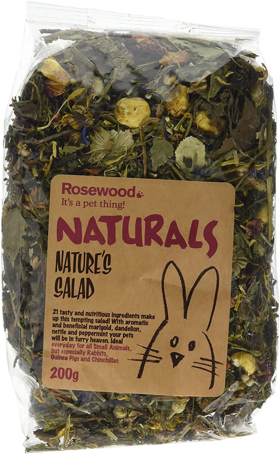 Rosewood Pet 1 Pouch Nature'S Salad Food for Small Animals, 200G Animals & Pet Supplies > Pet Supplies > Small Animal Supplies > Small Animal Food Rosewood Pet   