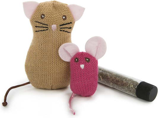 Petlinks Knit Nipper Cat & Mouse Refillable Catnip Toys Animals & Pet Supplies > Pet Supplies > Cat Supplies > Cat Toys Petlinks   