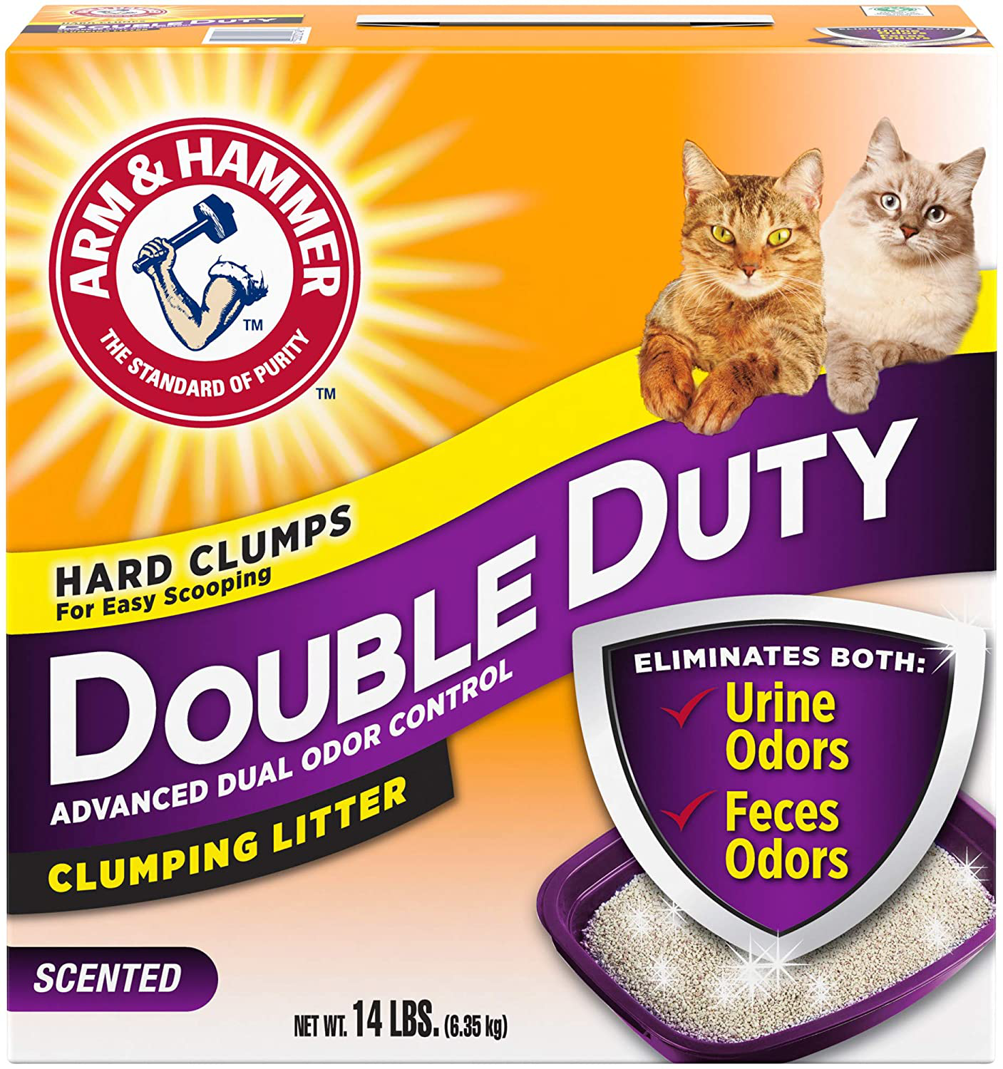 Arm & Hammer Double Duty Clumping Cat Litter, 14Lb
