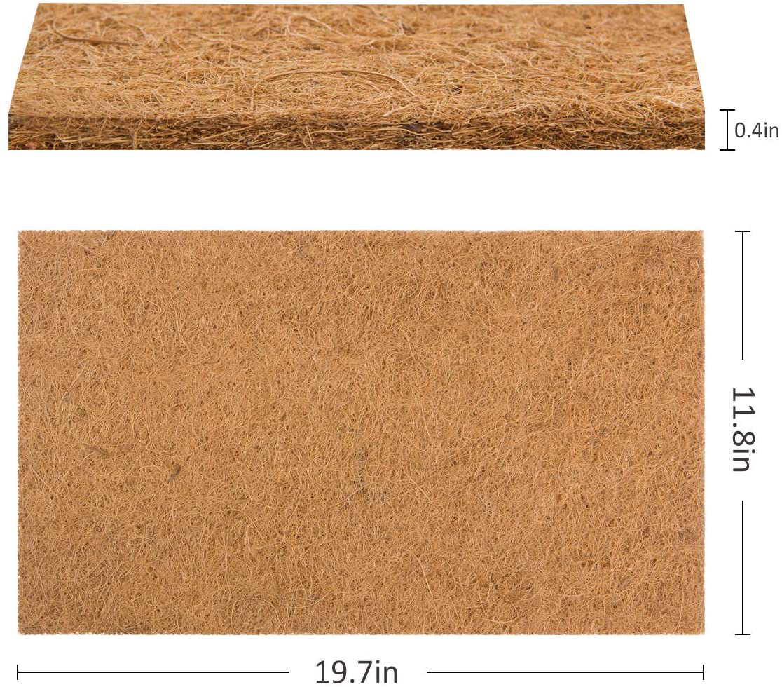 MEWTOGO 3 Pack 12 × 20 Inches Reptile Carpet- Natural Coconut Fiber Substrate Mat Coco Fiber Liner for Reptile Terrarium Lizard Snake Bearded Dragon Gecko Chamelon Tortoise Turtles Iguana Rabbit Bed Animals & Pet Supplies > Pet Supplies > Reptile & Amphibian Supplies > Reptile & Amphibian Substrates MEWTOGO   