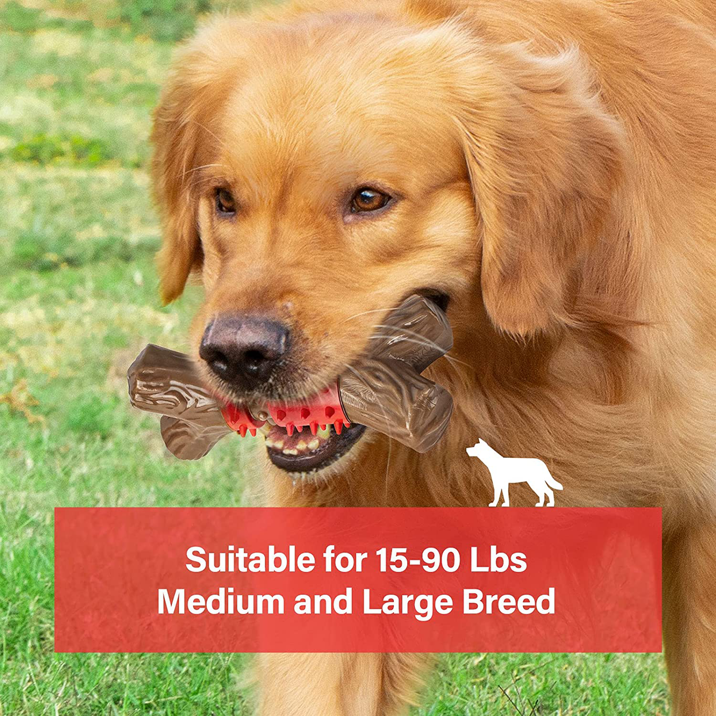 Tough Dog Toys Aggressive Chew Toys for Large Dogs, RANTOJOY Durable Dog Chew Toys for Medium Large Breed, Nylon Rubber Dog Teething Stick Toys Puppy Chewers Dogs Birthday Gift Christmas Animals & Pet Supplies > Pet Supplies > Dog Supplies > Dog Toys RANTOJOY   