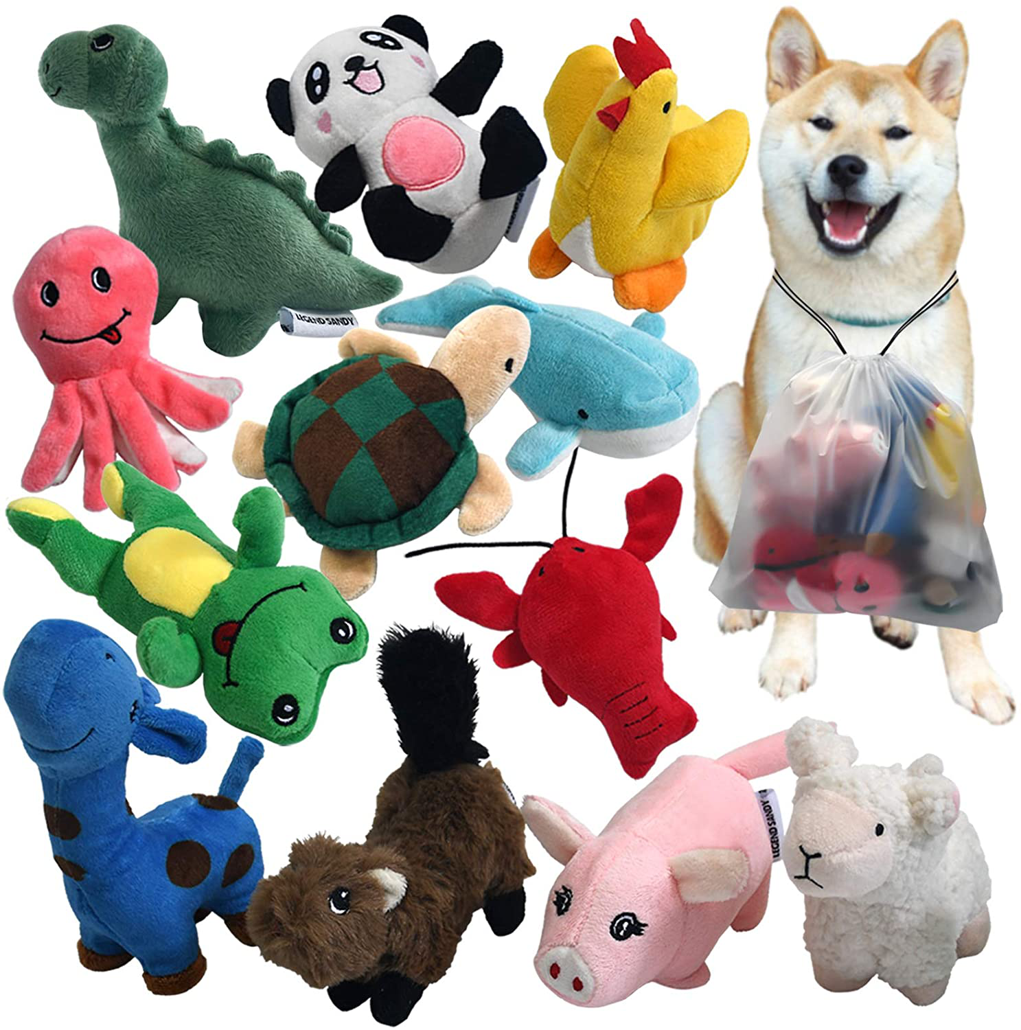 SHARLOVY Dog Squeaky Toys for Small Dogs,Stuffed Animal Puppy Toys