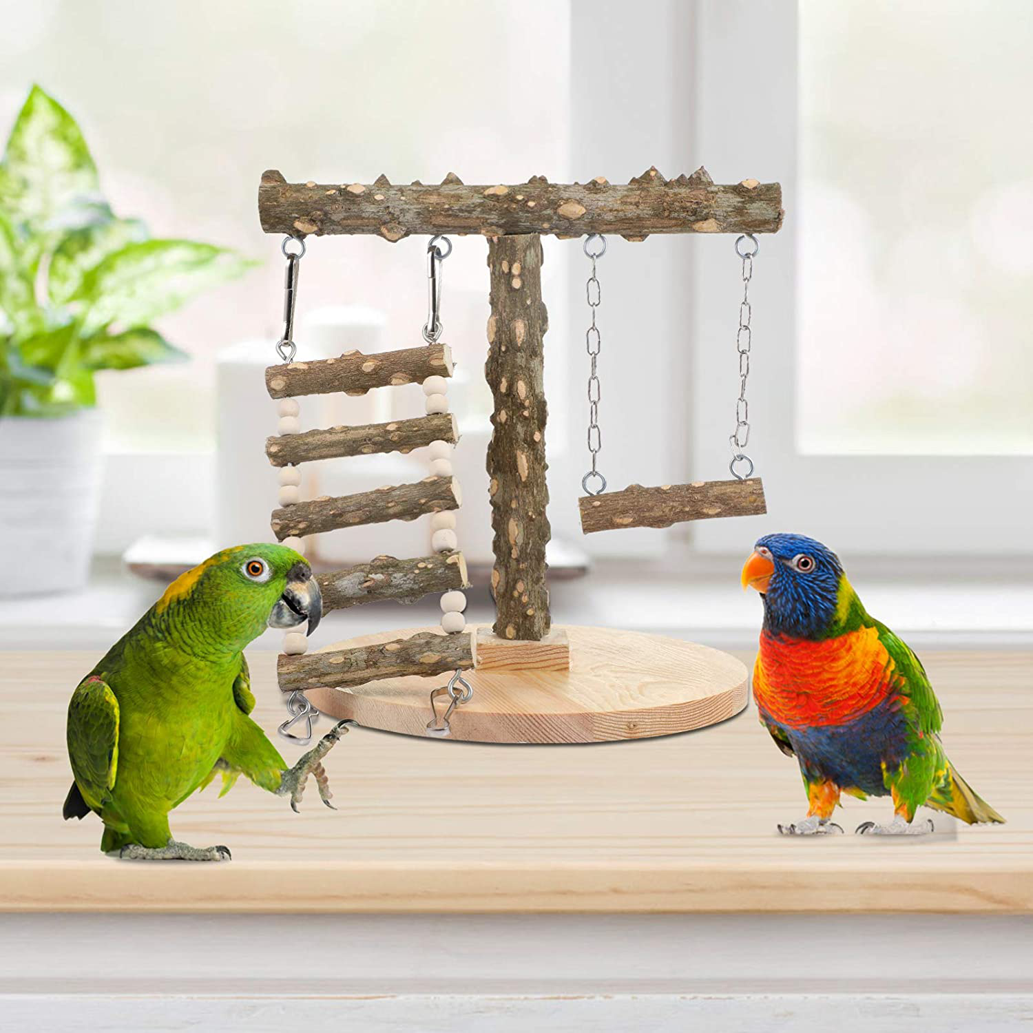 Balacoo Pet Play Stand for Birds-Parrot Playstand Bird Play Stand Wood Perch Gym Playpen Ladder Exercise Play Animals & Pet Supplies > Pet Supplies > Bird Supplies > Bird Gyms & Playstands balacoo   