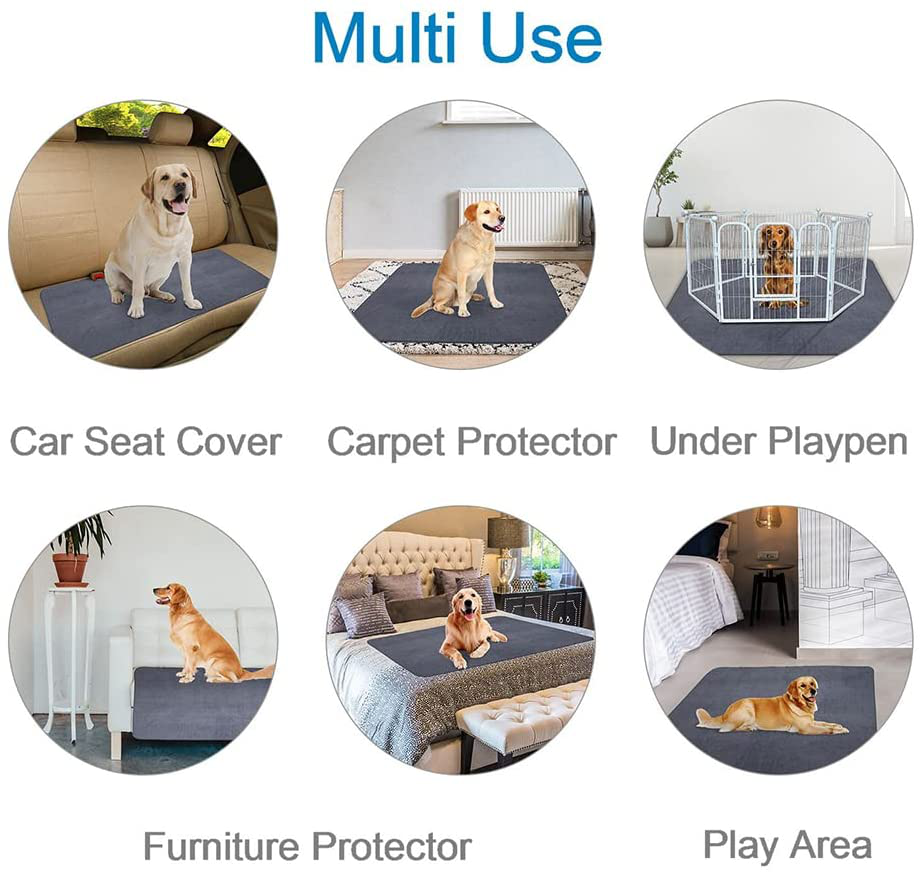 Peepeego 2PCS Non-Slip Dog Pads Large 54" X 54", Washable Puppy Pads with Fast Absorbent, Reusable, Waterproof for Training, Whelping, Housebreaking, Incontinence, Travel, for Playpen, Crate, Kennel Animals & Pet Supplies > Pet Supplies > Dog Supplies > Dog Kennels & Runs peepeego   