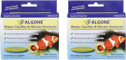 Algone Aquarium Water Clarifier and Nitrate Remover, 6 Filter Pouches Animals & Pet Supplies > Pet Supplies > Fish Supplies > Aquarium Filters Algone 2 PACK  