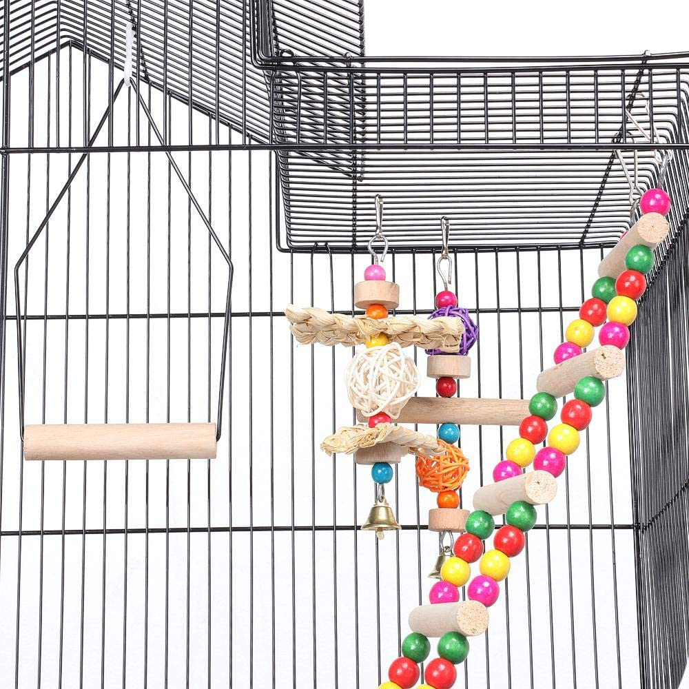 Topeakmart Large Parakeet Bird Cage on Wheels for Budgies Finches Canaries Lovebirds Animals & Pet Supplies > Pet Supplies > Bird Supplies > Bird Cages & Stands Topeakmart   