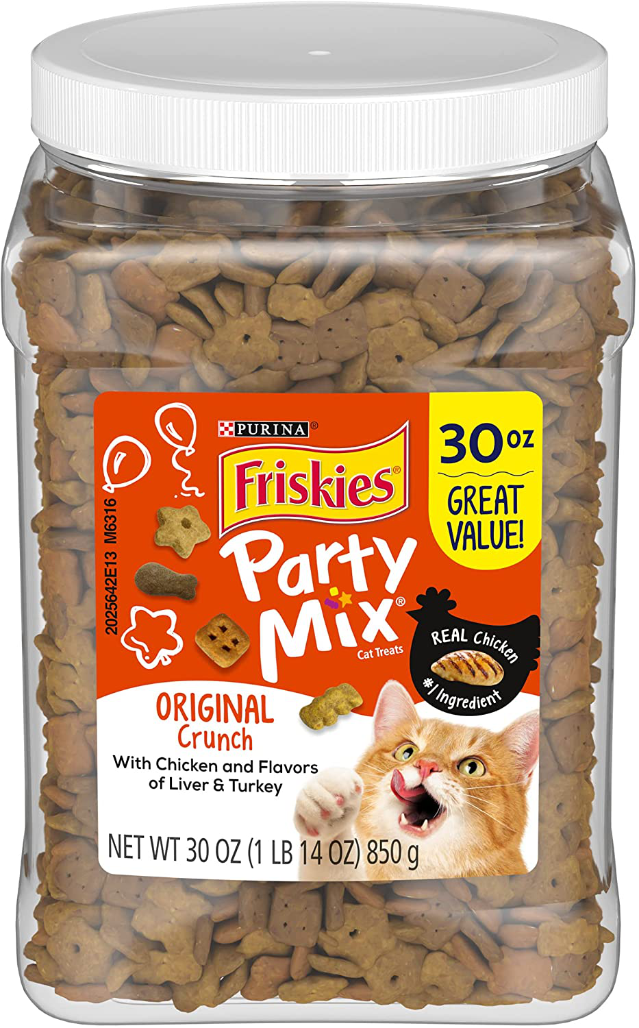 Purina Friskies Party Mix Adult Cat Treats Extra Large Pouches Animals & Pet Supplies > Pet Supplies > Cat Supplies > Cat Treats Purina Friskies Original 30 oz. Canister 