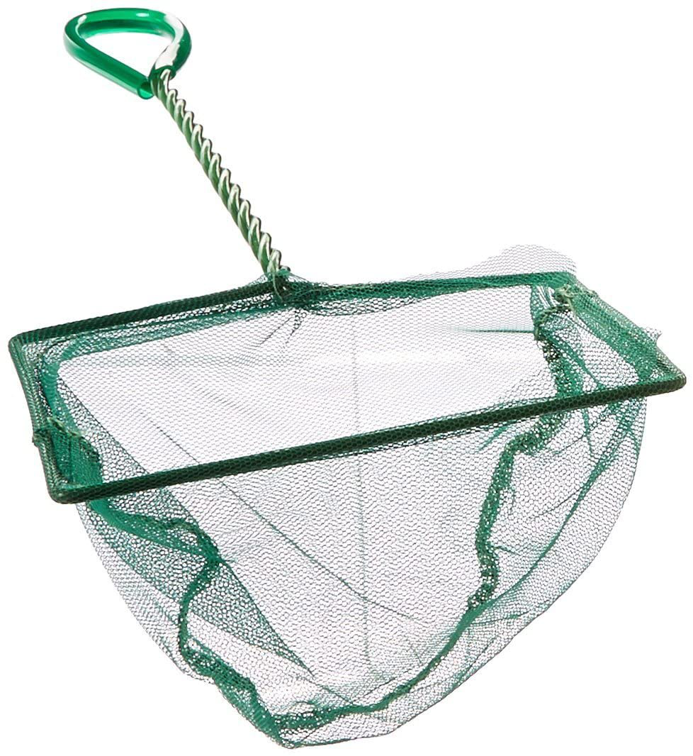 Lasenersm 6 Inch Fish Net Fish Tank Net with Plastic Handle for Aquarium, Green