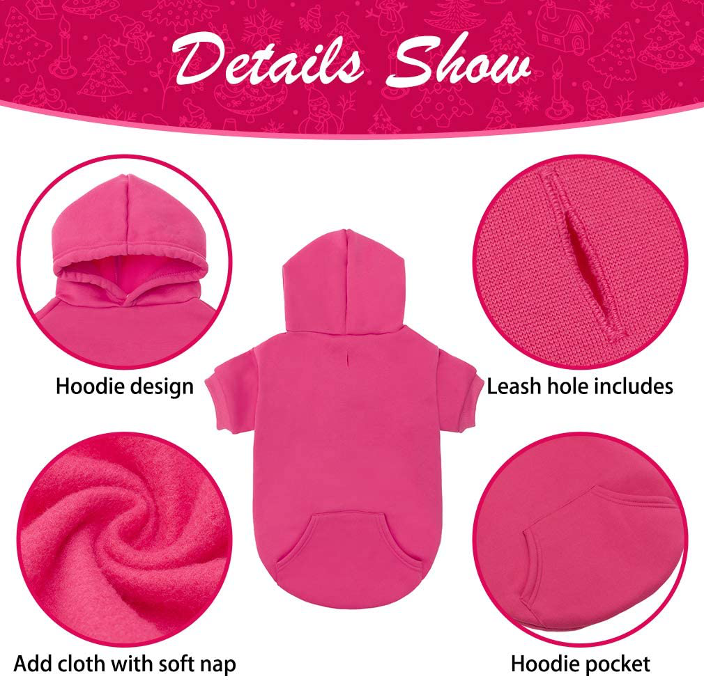 Basic Dog Hoodie - Soft and Warm Dog Hoodie Sweater with Leash Hole and Pocket, Dog Winter Coat, Cold Weather Clothes for XS-XXL Dogs Animals & Pet Supplies > Pet Supplies > Dog Supplies > Dog Apparel KOOLTAIL   