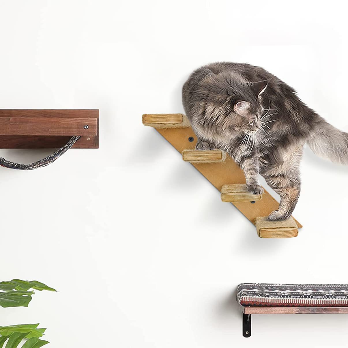 Cat Wall Shelves, Cat Wall Furniture, Cat Stairs Cat Shelves and Perches for Wall, Cat Ladder Cat Wall Steps for Scratching and Climbing, Cat Perch Wall Mounted Animals & Pet Supplies > Pet Supplies > Cat Supplies > Cat Furniture LADESIGGN   