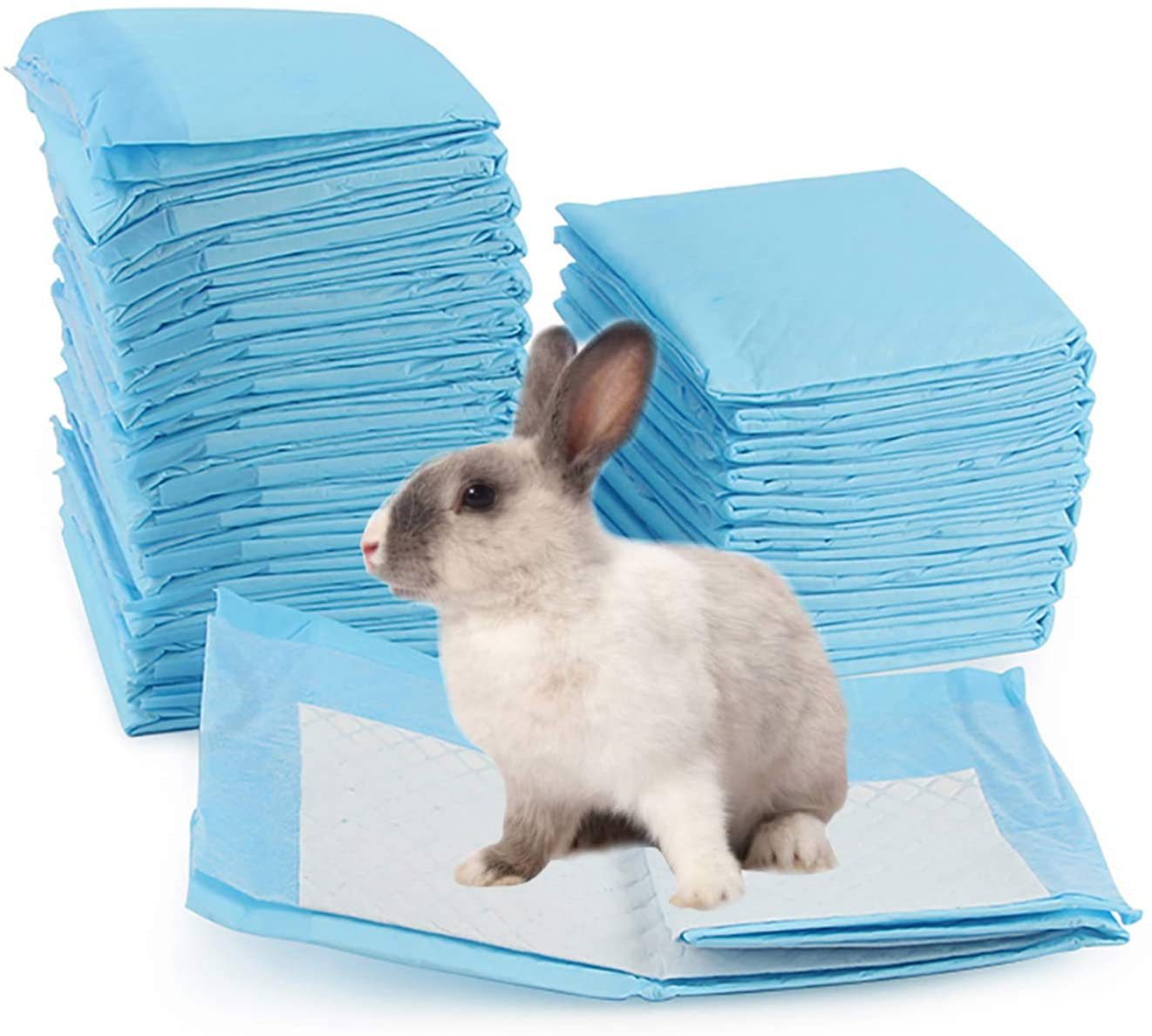 Kathson Rabbits Disposable Diaper Cage Pad Super Absorbent Healthy Cleaning Underpads for Guinea Pigs,Hedgehogs, Hamsters, Chinchillas, Cats, Reptiles and Other Small Animals(50 PCS Blue) Animals & Pet Supplies > Pet Supplies > Small Animal Supplies > Small Animal Bedding kathson   