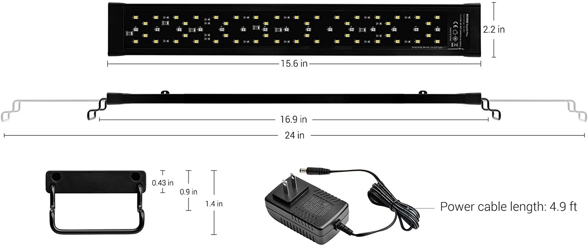 NICREW Skyled plus Aquarium Light for Planted Tanks, Full Spectrum Freshwater Fish Tank Light, Light Brightness and Spectrum Adjustable with External Controller, 18-24 Inches, 18 Watts Animals & Pet Supplies > Pet Supplies > Fish Supplies > Aquarium Lighting NICREW   