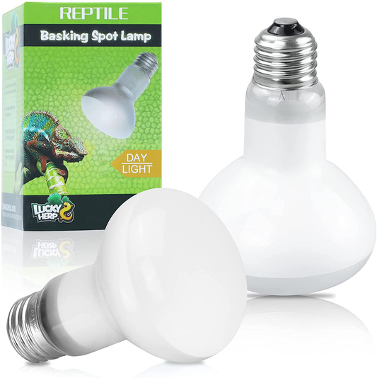 LUCKY HERP 75W Reptile Heat Lamp Bulb (2Nd Gen), Amphibian Basking Light Bulb, Reptile Daylight Bulb for Turtle, Bearded Dragon, Lizard Heating Use (2 Pack)
