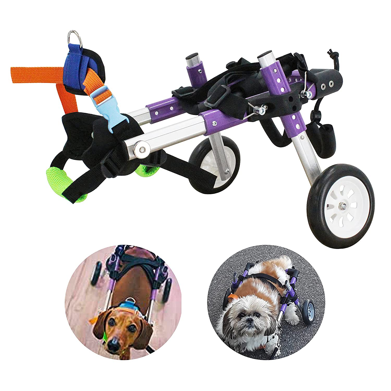 Heobam Dog Wheelchair for Dog, Adjustable Dog Wheelchair for Hind Legs Rehabilitation, Pet Rehabilitation Cart, Handicap Wheels for Dogsc, Convenient Dog Wheelchair, Small Dogs (XS) Animals & Pet Supplies > Pet Supplies > Dog Supplies > Dog Treadmills HeoBam X-Small (Pack of 1)  