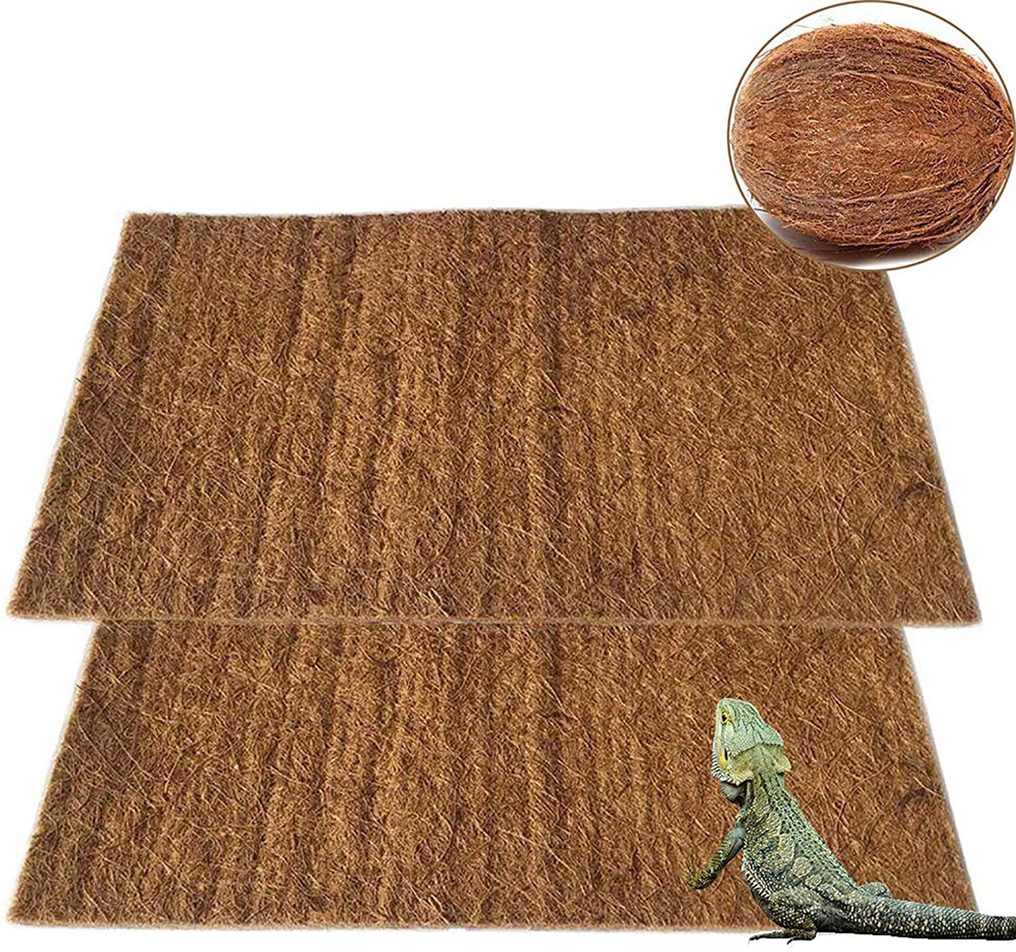 PIVBY Coconut Fiber Lizard Mat Natural Reptile Carpet Pet Terrarium Liner for Lizard Snake Chamelon Turtle Bedding Bunny Rabbit Animals & Pet Supplies > Pet Supplies > Reptile & Amphibian Supplies > Reptile & Amphibian Substrates PIVBY   