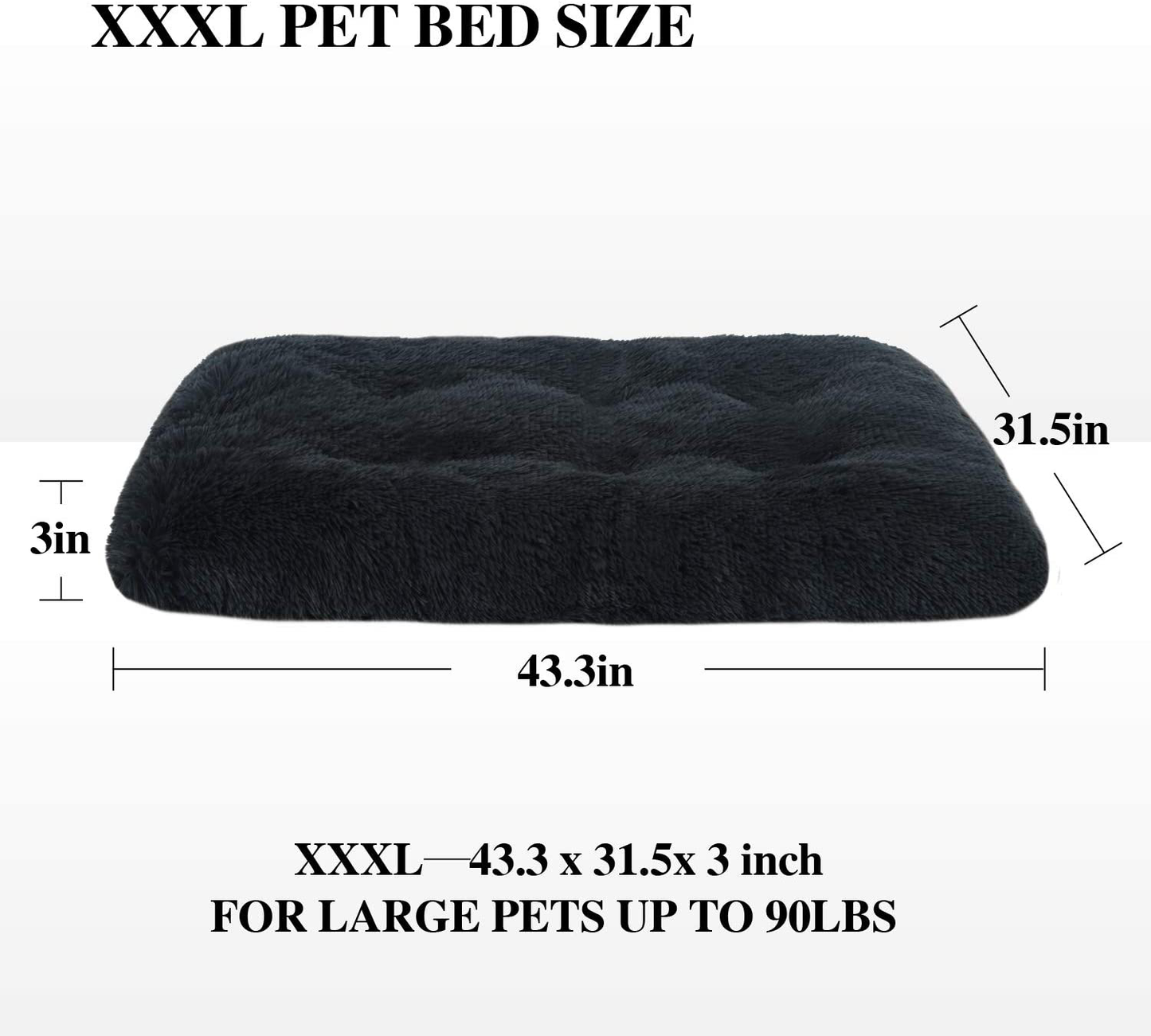 OXS Dog Bed Long Plush Calming Pet Bed, Comfortable Faux Fur Washable Crate Mat with Anti-Slip Backing for Jumbo Large Medium Dogs Animals & Pet Supplies > Pet Supplies > Dog Supplies > Dog Beds OXS   