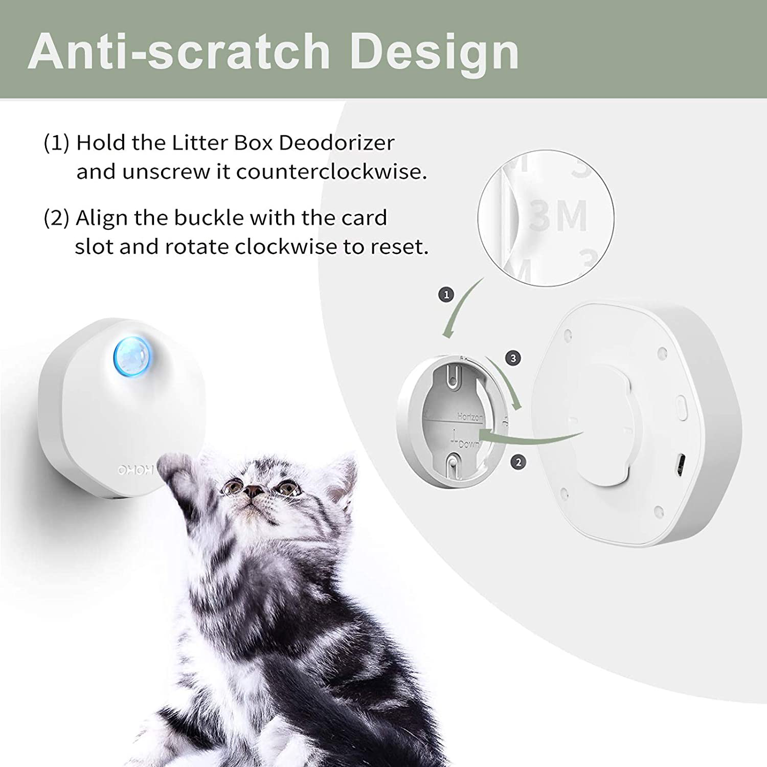 Electronic Cat Litter Deodorizer, Intelligent Sensor Deodorization 99