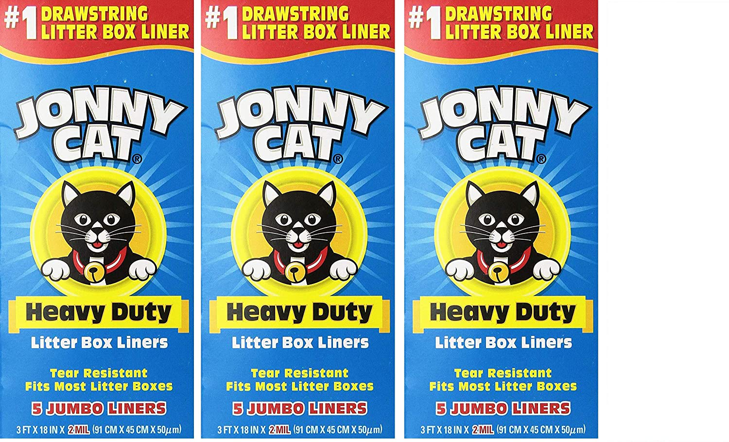 JONNY CAT Heavy Duty Litter Box Liners, Jumbo, 5 Liners-Box - 3 Pack Animals & Pet Supplies > Pet Supplies > Cat Supplies > Cat Litter Box Liners JONNY CAT   