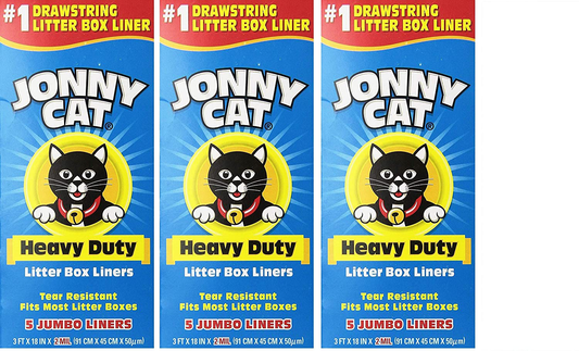 JONNY CAT Heavy Duty Litter Box Liners, Jumbo, 5 Liners-Box - 3 Pack Animals & Pet Supplies > Pet Supplies > Cat Supplies > Cat Litter Box Liners JONNY CAT   