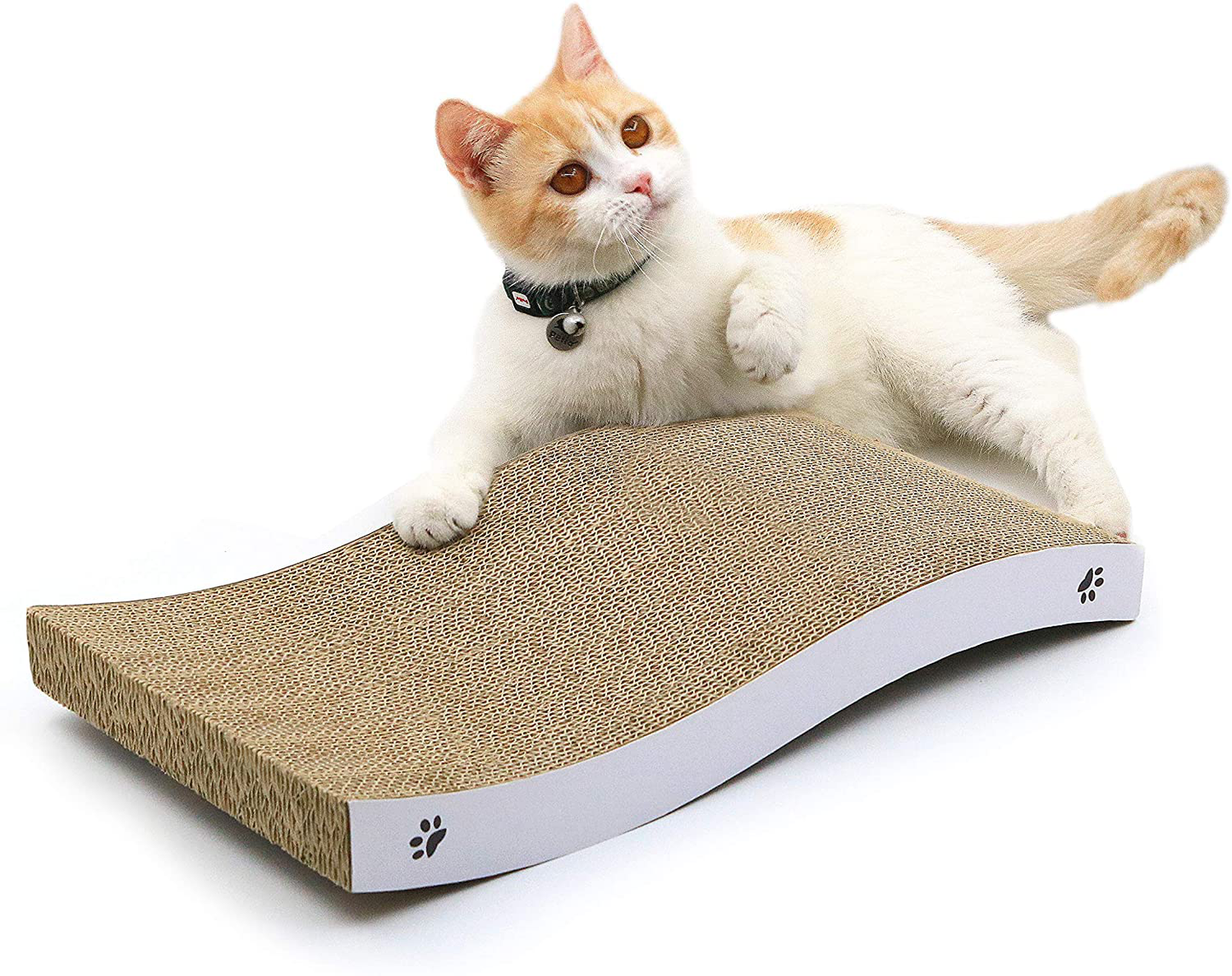 Coching Cat Scratcher Cardboard Cat Scratch Pad with Premium Scratch Textures Design Durable Cat Scratching Pad Reversible Animals & Pet Supplies > Pet Supplies > Cat Supplies > Cat Furniture Coching Medium-White  