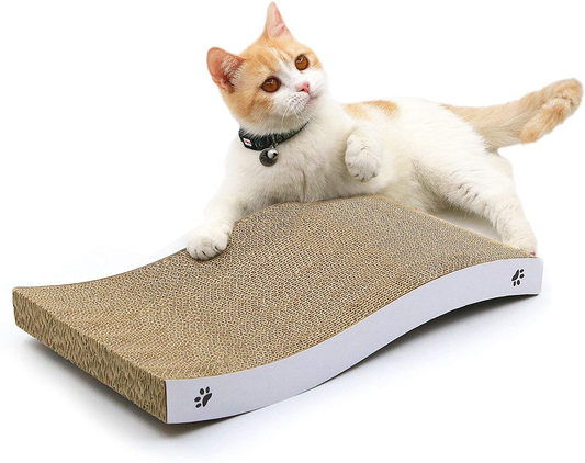 Coching Cat Scratcher Cardboard Cat Scratch Pad with Premium Scratch Textures Design Durable Cat Scratching Pad Reversible Animals & Pet Supplies > Pet Supplies > Cat Supplies > Cat Furniture Coching Medium-White  