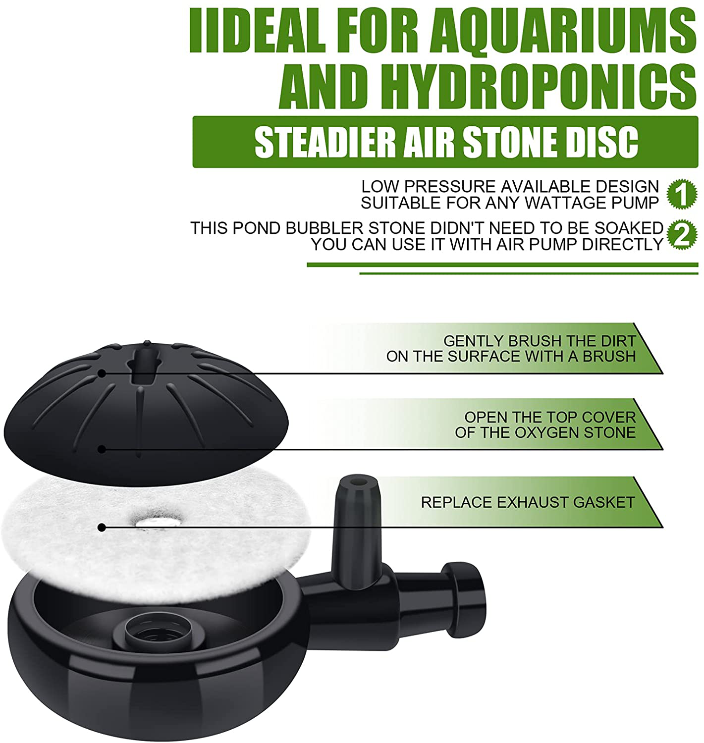 Minwen 2 Inch Air Stone Fish Tank Bubble Stone Kit with Strong Sucker and Control Valve Quiet High Dissolved Oxygen Diffuser Makes Tiny and Dense Bubbles for Aquarium Fish Tank (2 Pack) Animals & Pet Supplies > Pet Supplies > Fish Supplies > Aquarium Air Stones & Diffusers MinWen   