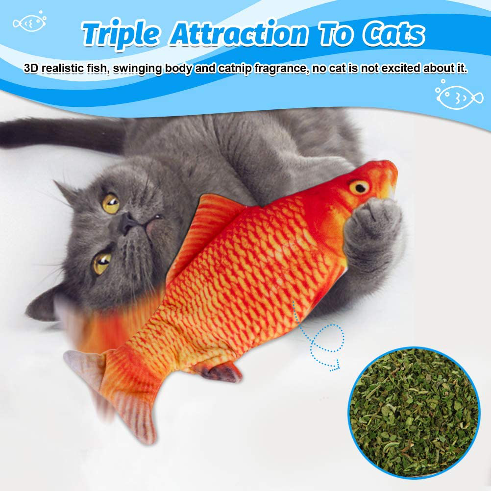 Floppy Fish Cat Toy, Realistic Flopping Fish Cat Toy, Interactive Cat Toys for Indoor Cats, Moving Fish Cat Toy, Kitten Toys, Catnip Toy, Cat Chew Toy, Automatic Cat Kicker Toy for Kitty Exercise Animals & Pet Supplies > Pet Supplies > Cat Supplies > Cat Toys FAYOGOO   
