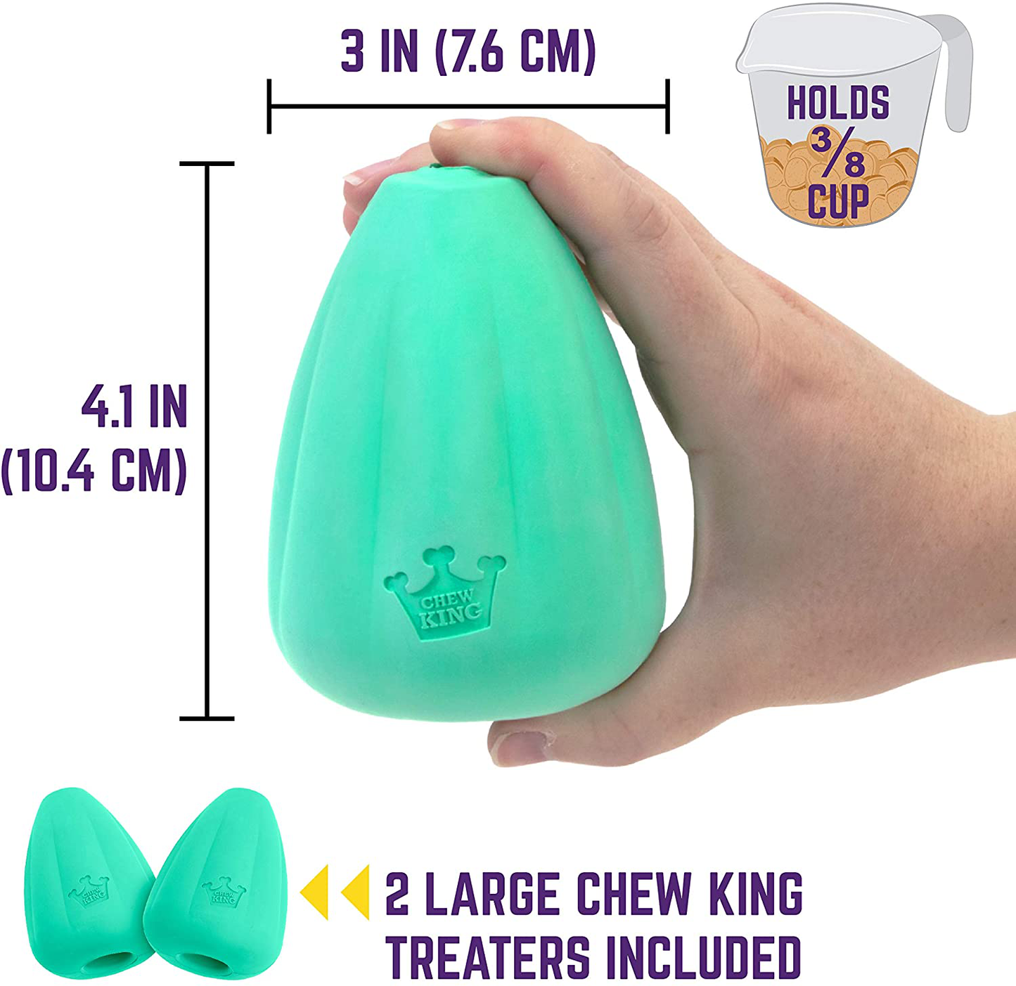 Chew King Premium Treat Dog Toy, Extremely Durable Natural Rubber Toy, Filler Toy, Pack of 2 Animals & Pet Supplies > Pet Supplies > Dog Supplies > Dog Toys Chew King   