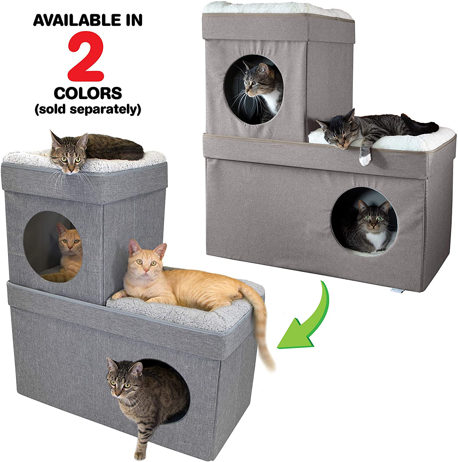 Kitty City Large Stackable Tan Cat Condo, Cat Cube, Cat House, Pop up Bed, Cat Ottoman Animals & Pet Supplies > Pet Supplies > Cat Supplies > Cat Furniture Kitty City   