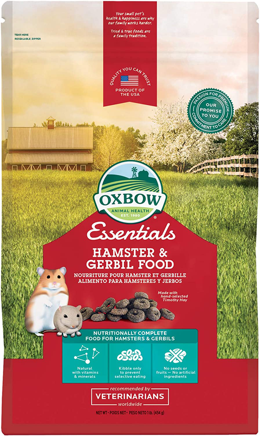 Oxbow Essentials Hamster Food and Gerbil Food - All Natural Hamster and Gerbil Food Animals & Pet Supplies > Pet Supplies > Small Animal Supplies > Small Animal Food Oxbow 1 Pound (Pack of 1)  