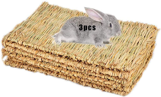 Grass Mat Woven Bed Mat for Small Animal Bunny Bedding Nest Chew Toy Bed Play Toy for Guinea Pig Parrot Rabbit Bunny Hamster Rat(Pack of 3) (3 Grass Mats) Animals & Pet Supplies > Pet Supplies > Bird Supplies > Bird Treats Hamiledyi   
