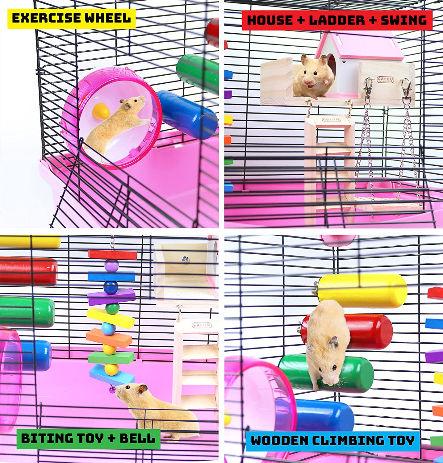 Galapet Hamster Cage with Wheel and Accessories Animals & Pet Supplies > Pet Supplies > Small Animal Supplies > Small Animal Habitats & Cages GalaPet   