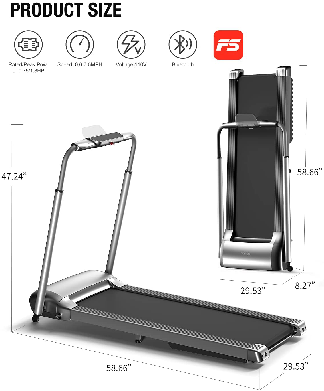 WEKEEP Folding Portable Treadmill Manual Compact Walking Running Machine Workout Electric Desk Treadmills for Small Spaces Treadmills with LED Display for Home Office Gym Use Animals & Pet Supplies > Pet Supplies > Dog Supplies > Dog Treadmills WEKEEP   