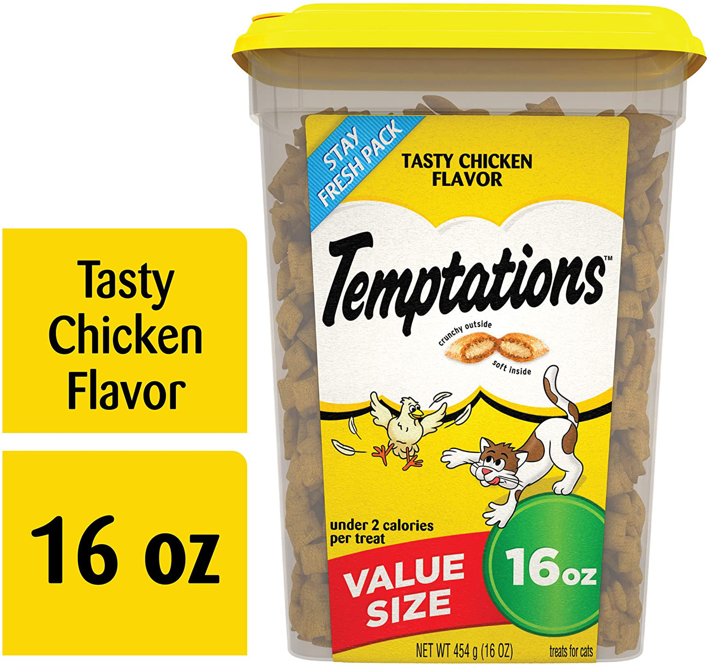 TEMPTATIONS Classic Crunchy and Soft Cat Treats, 16 Oz., Pouches and Tubs Animals & Pet Supplies > Pet Supplies > Cat Supplies > Cat Treats Temptations   