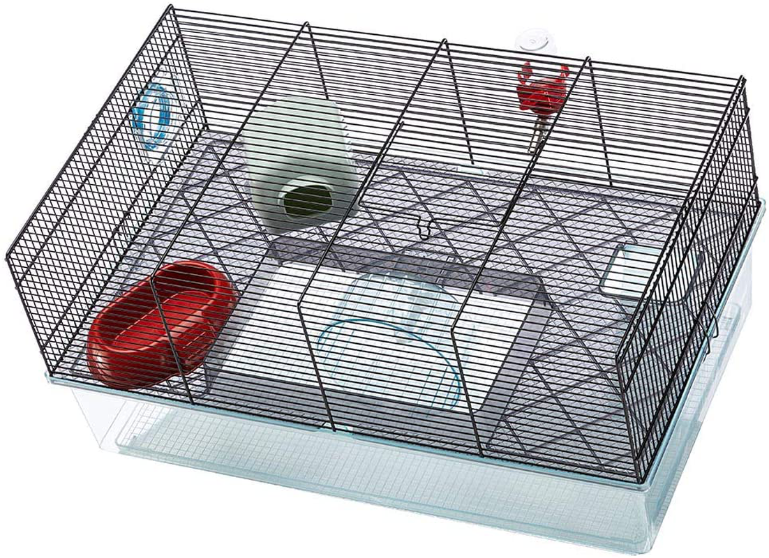Favola Hamster Cage Includes Free Water Bottle, Exercise Wheel, Food Dish & Hamster Hide-Out Large Hamster Cage Measures 23.6L X 14.4W X 11.8H-Inches & Includes 1-Year Manufacturer'S Warranty Animals & Pet Supplies > Pet Supplies > Small Animal Supplies > Small Animal Habitats & Cages Ferplast spa   