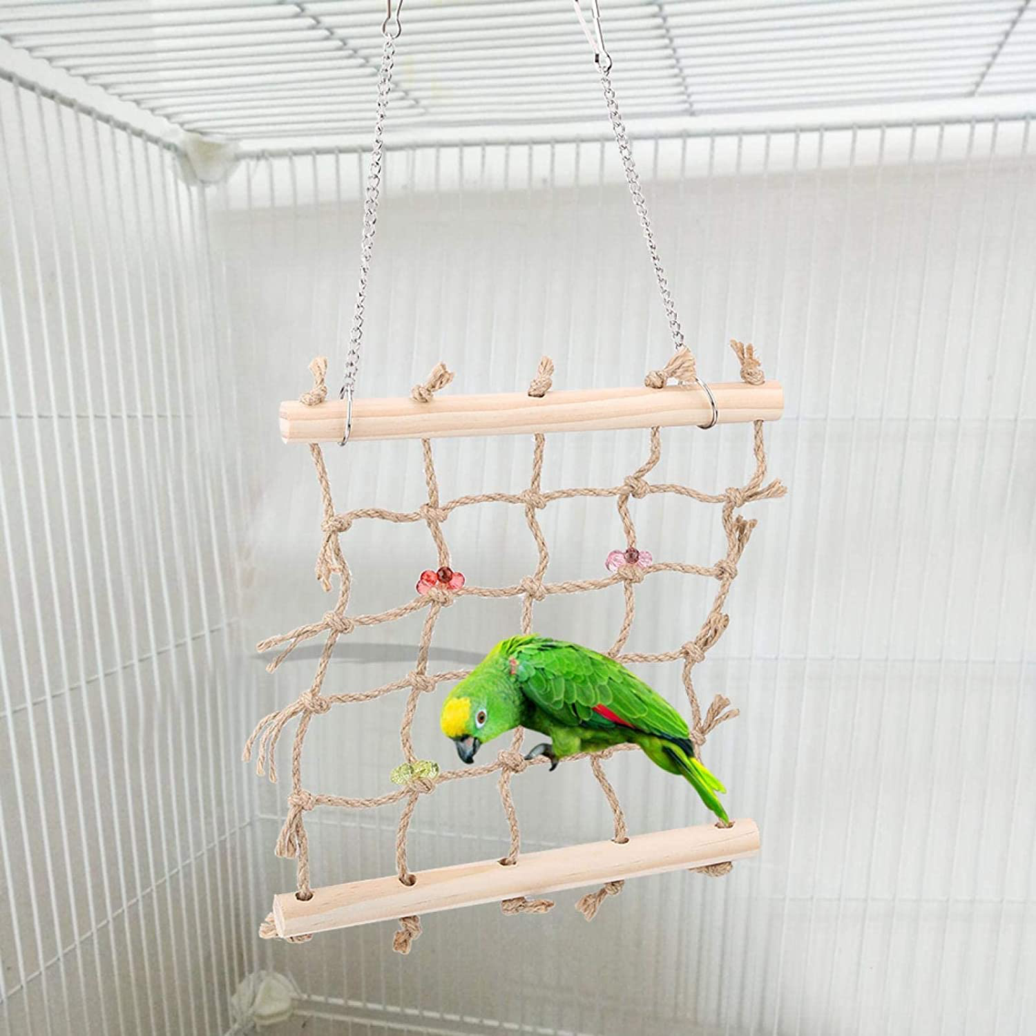 Bird Chew Toy Parakeet Climbing Ladder Bird Swing Chewing Toys Rope Hammock Animals & Pet Supplies > Pet Supplies > Bird Supplies > Bird Toys Zerodis   