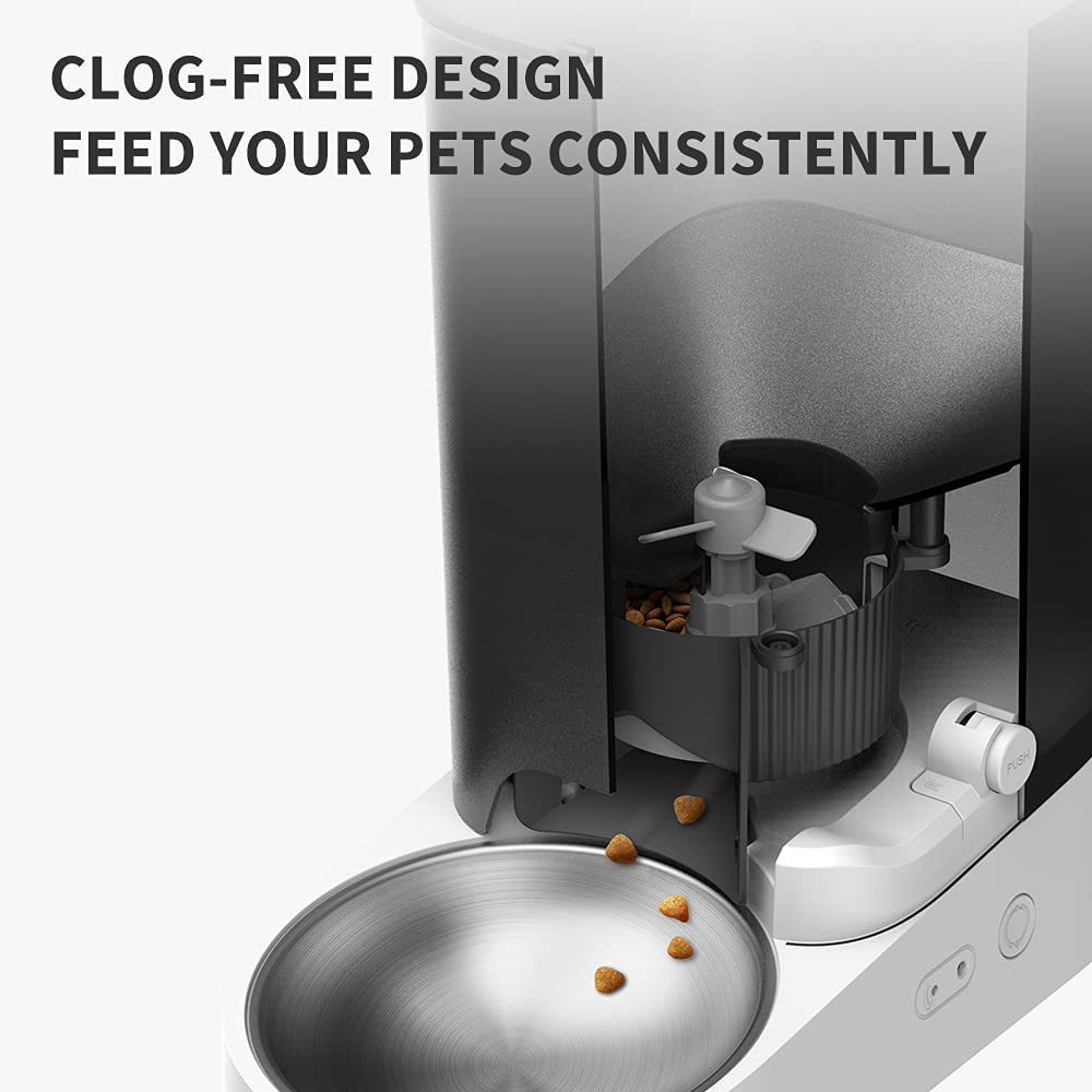 PETKIT Automatic Cat Feeder, Wi-Fi Enabled Smart Pet Feeder for Cats and Dogs, Auto Food Dispenser with Portion Control, Compatible for Freeze-Dried Pet Food, Stainless Steel Bowl