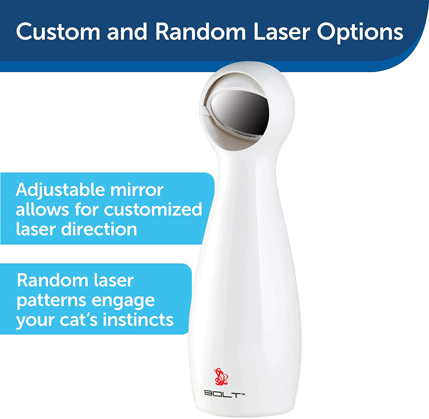 Petsafe Bolt - Laser Pointer Cat Toy / Dog Toy - Automatic Cat Laser Toy: Manual & Random Pattern Mode, Cat Anxiety Relief, Hands Free, Auto Shutoff, Battery Operated, Laser Safe - Interactive Cat Toy Animals & Pet Supplies > Pet Supplies > Cat Supplies > Cat Toys PetSafe   