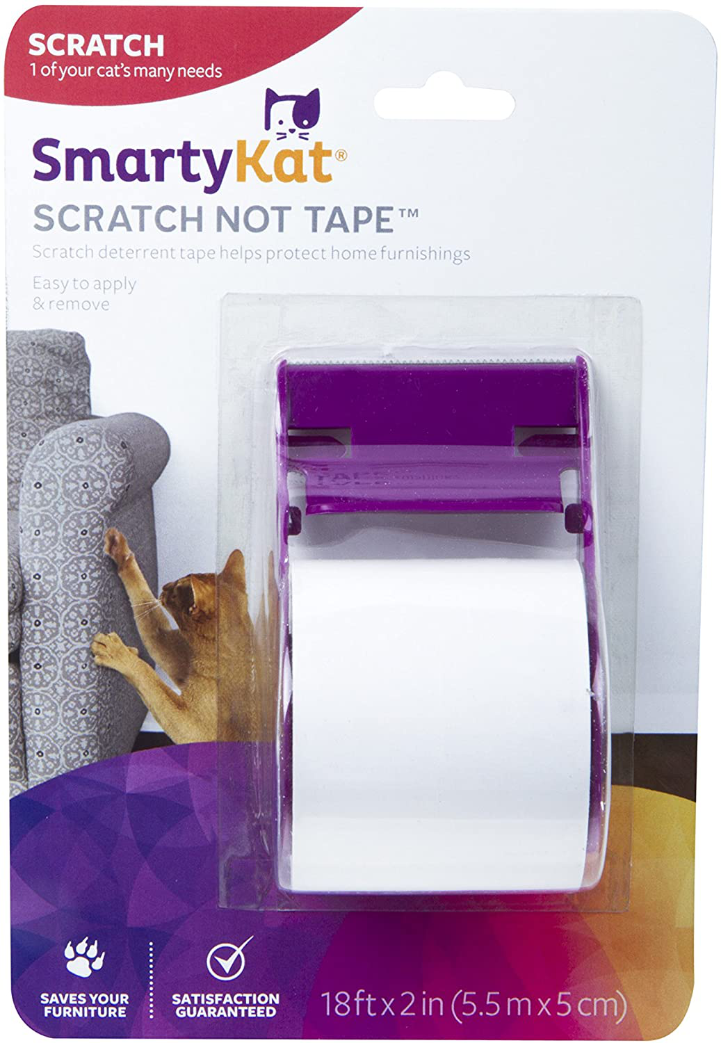 Smartykat Scratch Not Anti-Scratch Tape Scratch Deterrent Barrier Animals & Pet Supplies > Pet Supplies > Cat Supplies > Cat Furniture SmartyKat   