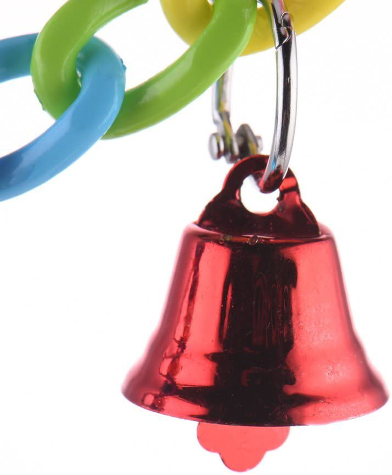 Hypeety Bird Parrot Ringer Bells Toy Colourful Hanging Swing Bridge Ladder Pet Hamster Parrot Acrylic Chew Perch Metal Bell Birds Toy Lovebird Cage Accessories