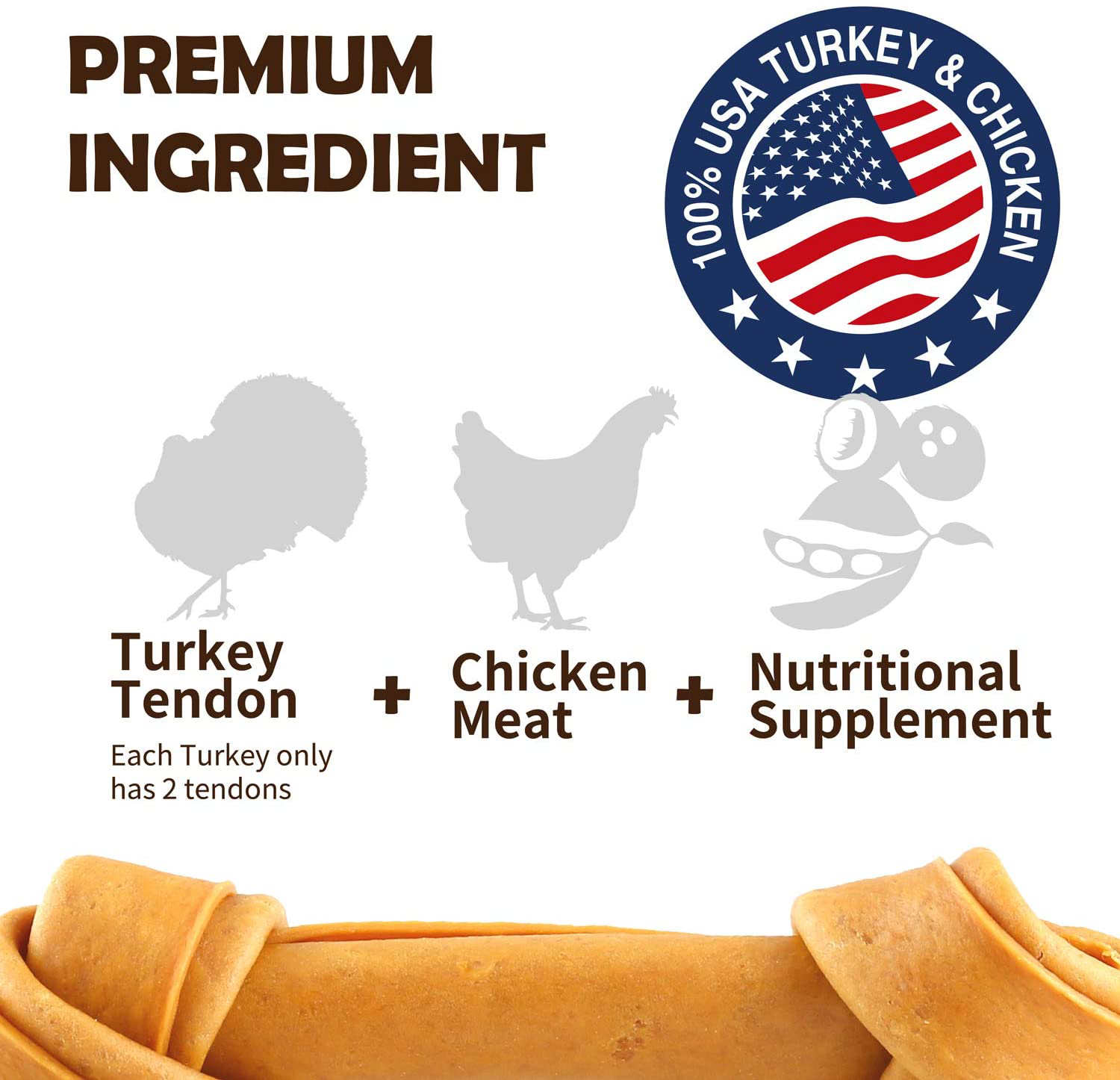 Afreschi Turkey Tendon for Dogs, Premium All-Natural, Hypoallergenic, Long-Lasting Dog Chew Treat, Easy to Digest, Alternative to Rawhide, Ingredient Sourced from Usa(Medium) Animals & Pet Supplies > Pet Supplies > Dog Supplies > Dog Treats A Freschi srl   