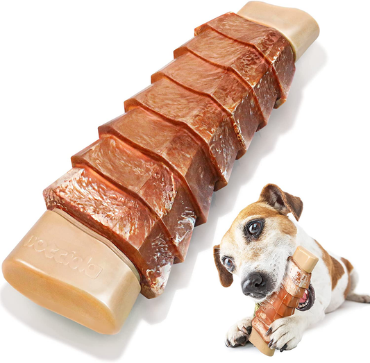 Nocciola Dog Chew Toys, Real Beef Flavor, Durable Nylon & Rubber for Aggressive Chewers, Tough Toys for Training and Cleaning Teeth Animals & Pet Supplies > Pet Supplies > Dog Supplies > Dog Toys Nocciola   