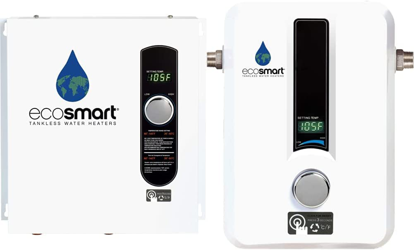 Ecosmart ECO Electric Tankless Water Heater, 27 KW at 240 Volts, 112.5 Amps with Patented Self Modulating Technology, White Animals & Pet Supplies > Pet Supplies > Dog Supplies > Dog Houses EcoSmart ECO 27 Water Heater + Water Heater 