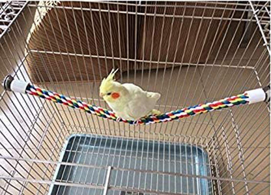 Jusney Bird Rope Perches, Comfy Perch Parrot Toys for Rope Bungee Bird Toy [1 Pack] Animals & Pet Supplies > Pet Supplies > Bird Supplies > Bird Ladders & Perches Jusney   