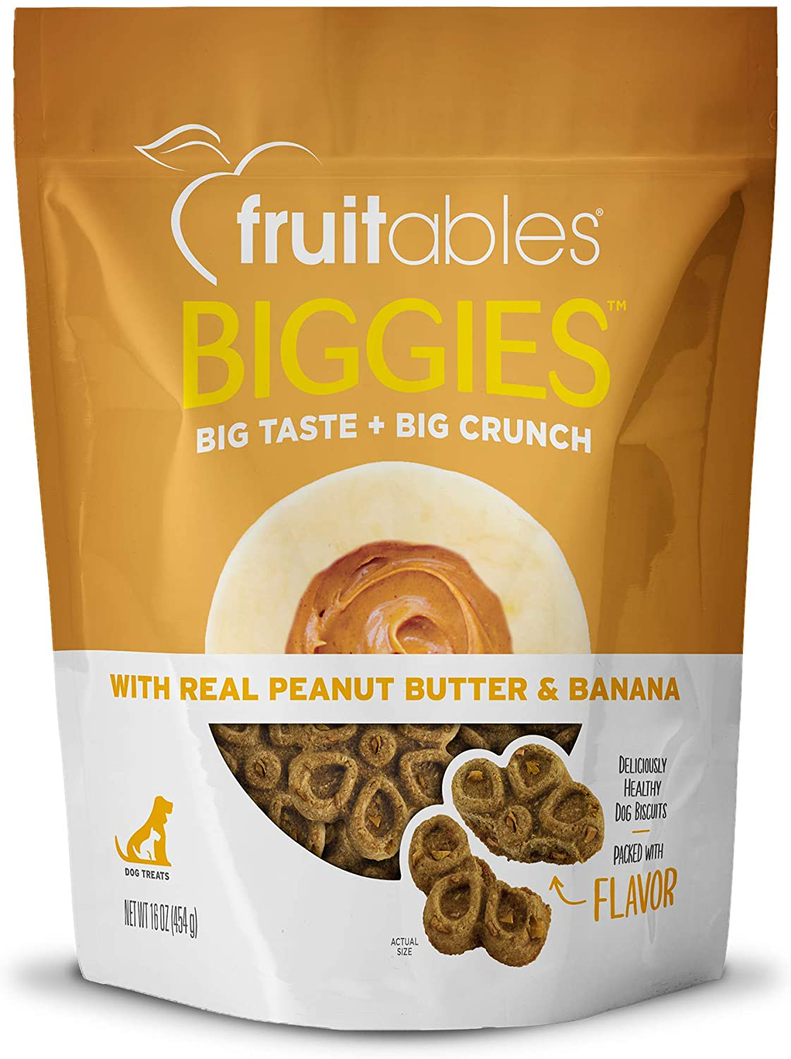 Fruitables Biggies Dog Biscuits, Crunchy Dog Biscuits Made with Pumpkin, Healthy Dog Treats Packed with Flavor, Free of Wheat, Corn and Soy Animals & Pet Supplies > Pet Supplies > Dog Supplies > Dog Treats Fruitables Peanut Butter & Banana 1 Pound (Pack of 1) 