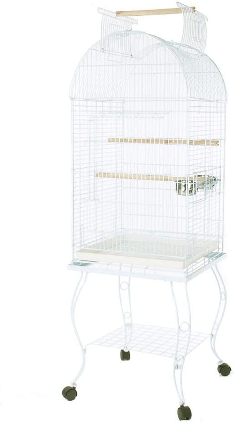 Petcagemart Metal Playtop Parrot Bird Cage with Stand, 20 by 20 by 65-Inch, White Animals & Pet Supplies > Pet Supplies > Bird Supplies > Bird Cages & Stands PetcageMart   