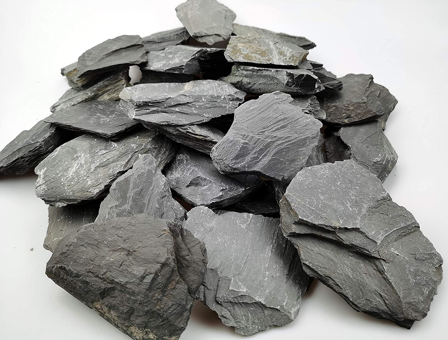 Voulosimi Natural Slate Rocks Stone Perfect Rocks Seiryu Rock for Aquariums, Landscaping Model,Amphibian Enclosures Animals & Pet Supplies > Pet Supplies > Fish Supplies > Aquarium Decor Voulosimi 3.5 Pound Slate 1-3in  