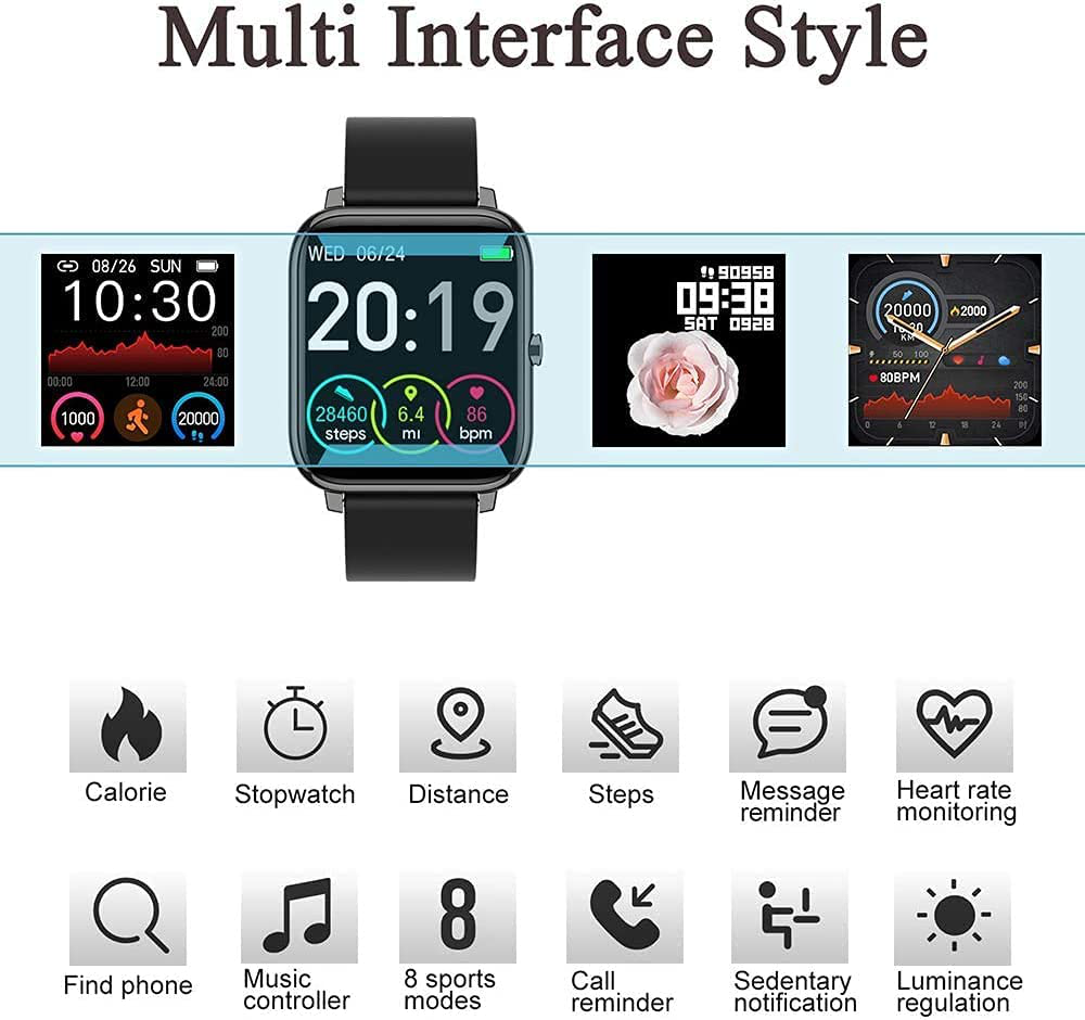 Donerton Smart Watch, Fitness Tracker for Android Phones, Fitness Tracker with Heart Rate and Sleep Monitor, Activity Tracker with IP67 Waterproof Pedometer Smartwatch with Step Counter for Women Men Animals & Pet Supplies > Pet Supplies > Dog Supplies > Dog Treadmills Donerton   