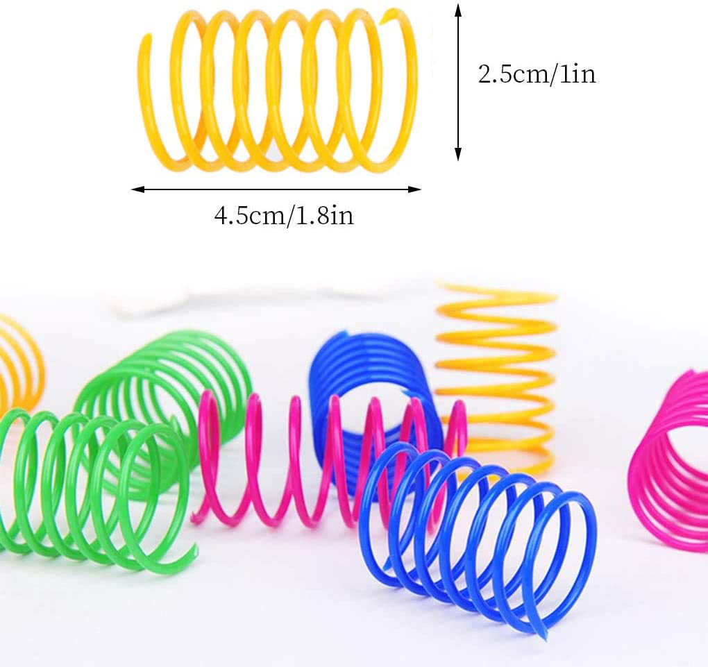 ISMARTEN 100 Pack Pet Wide Colorful Springs Cat Toys Plastic Coil Spiral Springs for Cat Kitten Pets (Random Color) Animals & Pet Supplies > Pet Supplies > Cat Supplies > Cat Toys ISMARTEN   